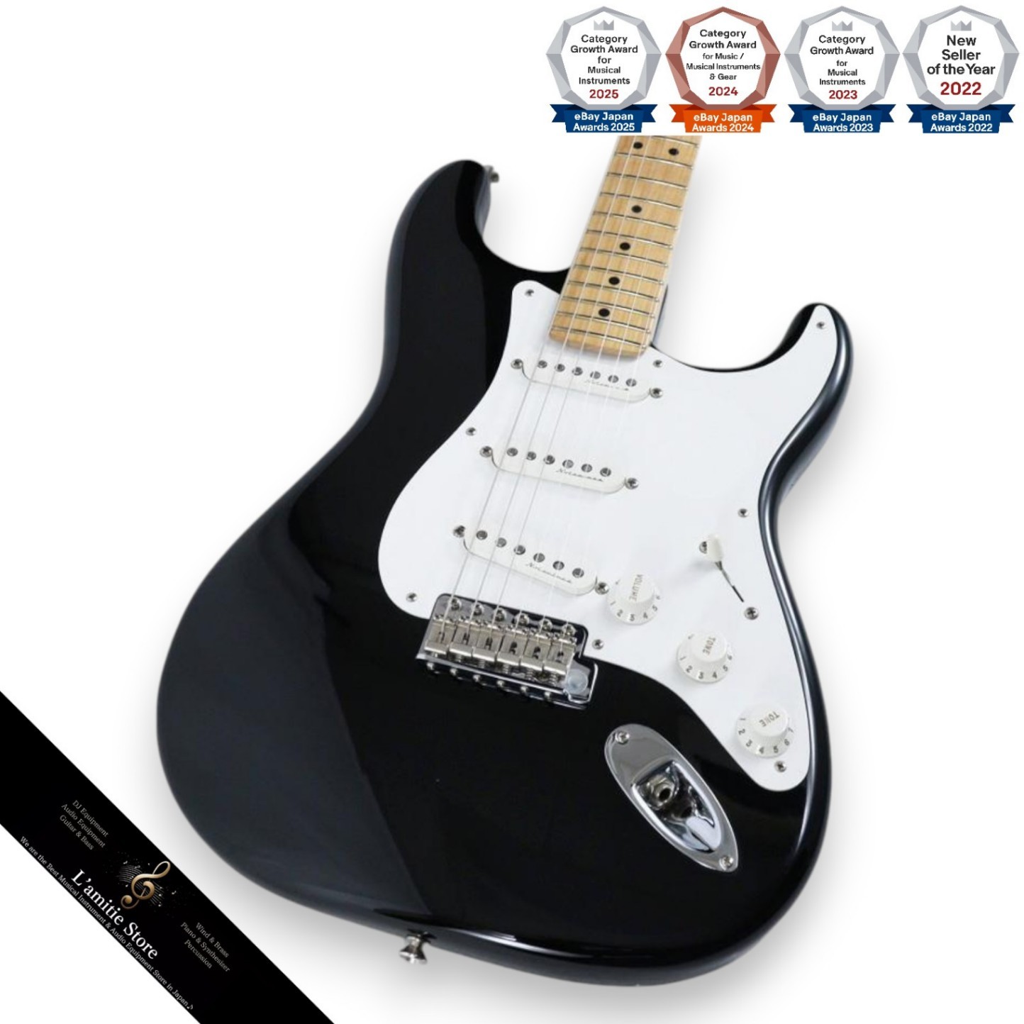 Fender Eric Clapton Stratocaster Black Allder Body OnePiece Maple Neck