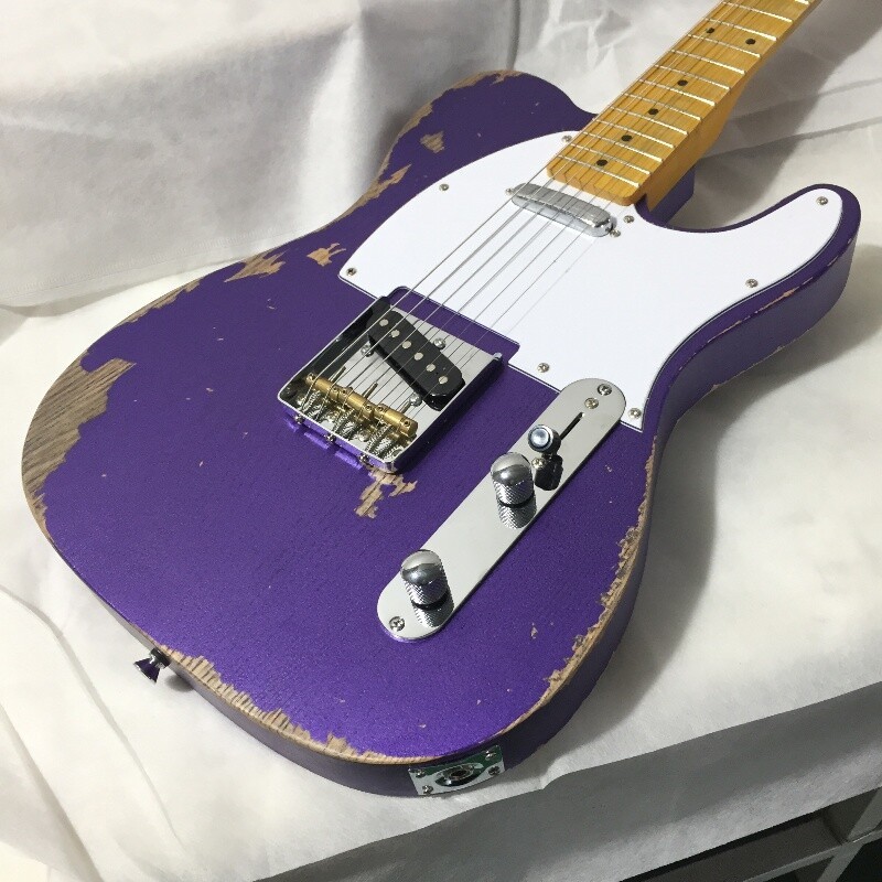 Aged style TL metallic purple 50s Electric Guitar Maple Neck for beginner
