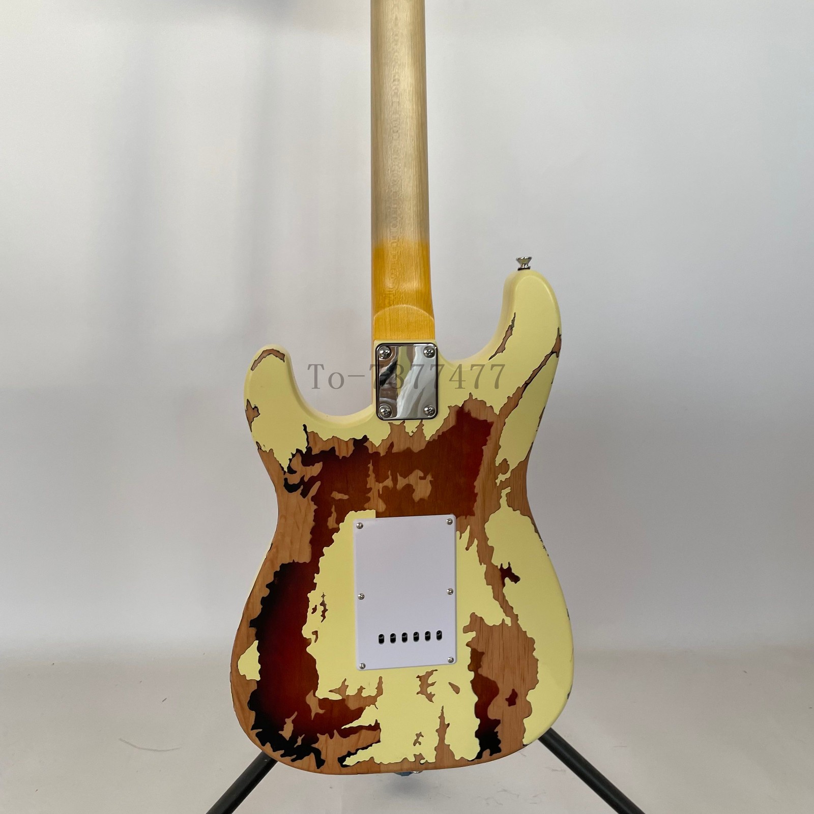 Aged ST Electric Guitar Maple Fretboard&Neck Tremolo Bridge 3S Pickups Yellow
