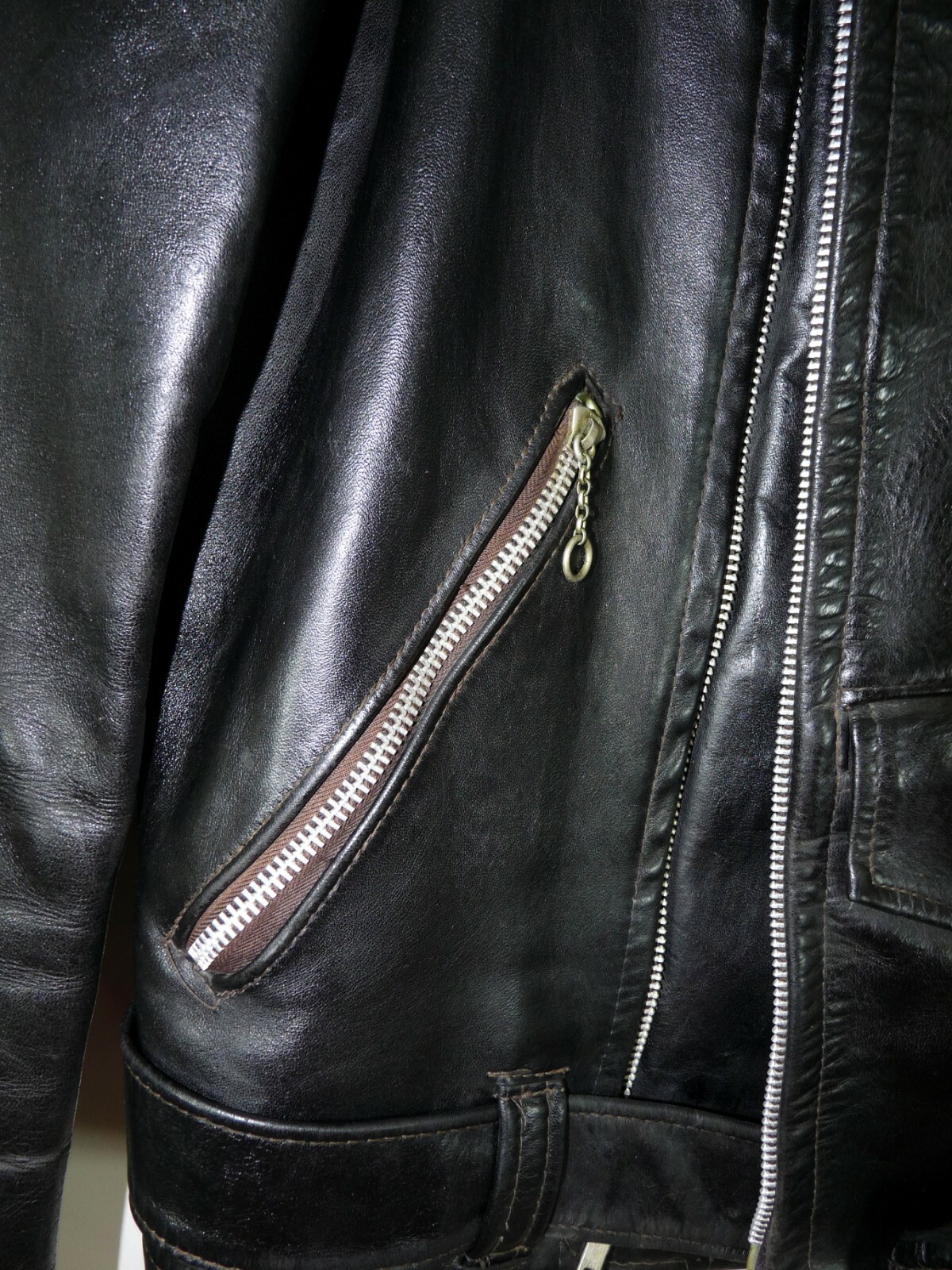 Vintage Grais Pony Leather Genuine Motorcycle Jacket Durable Classic Cafe Racer
