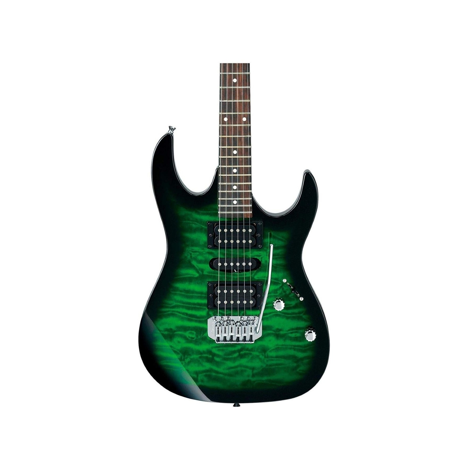 Ibanez 6 String Solid-Body Electric Guitar, Right, Transparent Green Burst (G…