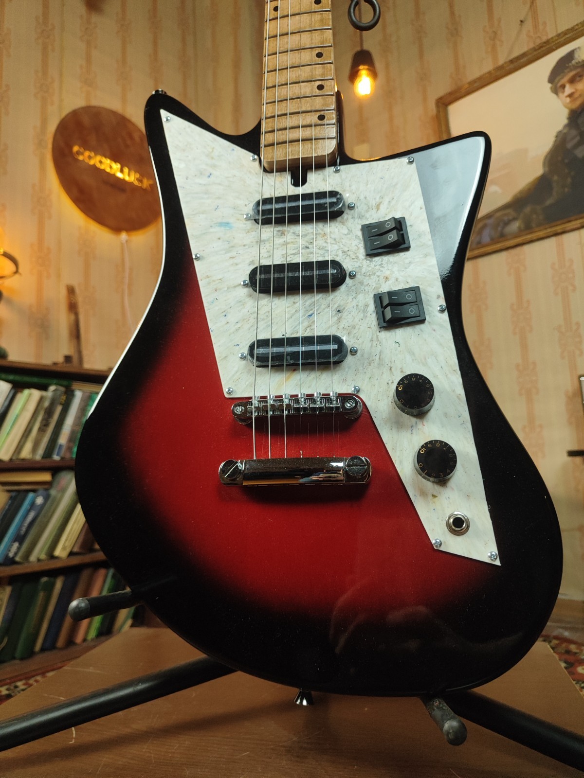 Odessa Style Electric Guitar Vintage USSR Retro Remake Sunburst