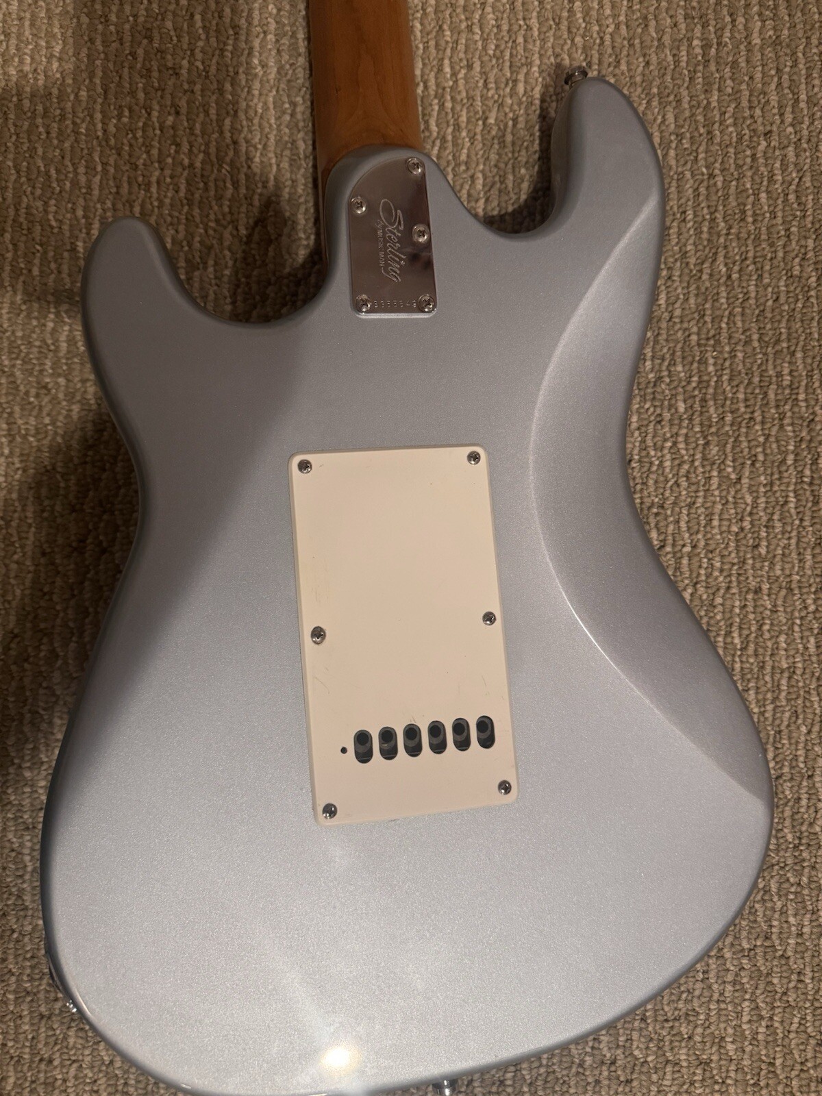 Sterling by Music Man Cutlass HSS Electric Guitar Firemist Silver With Hard Case