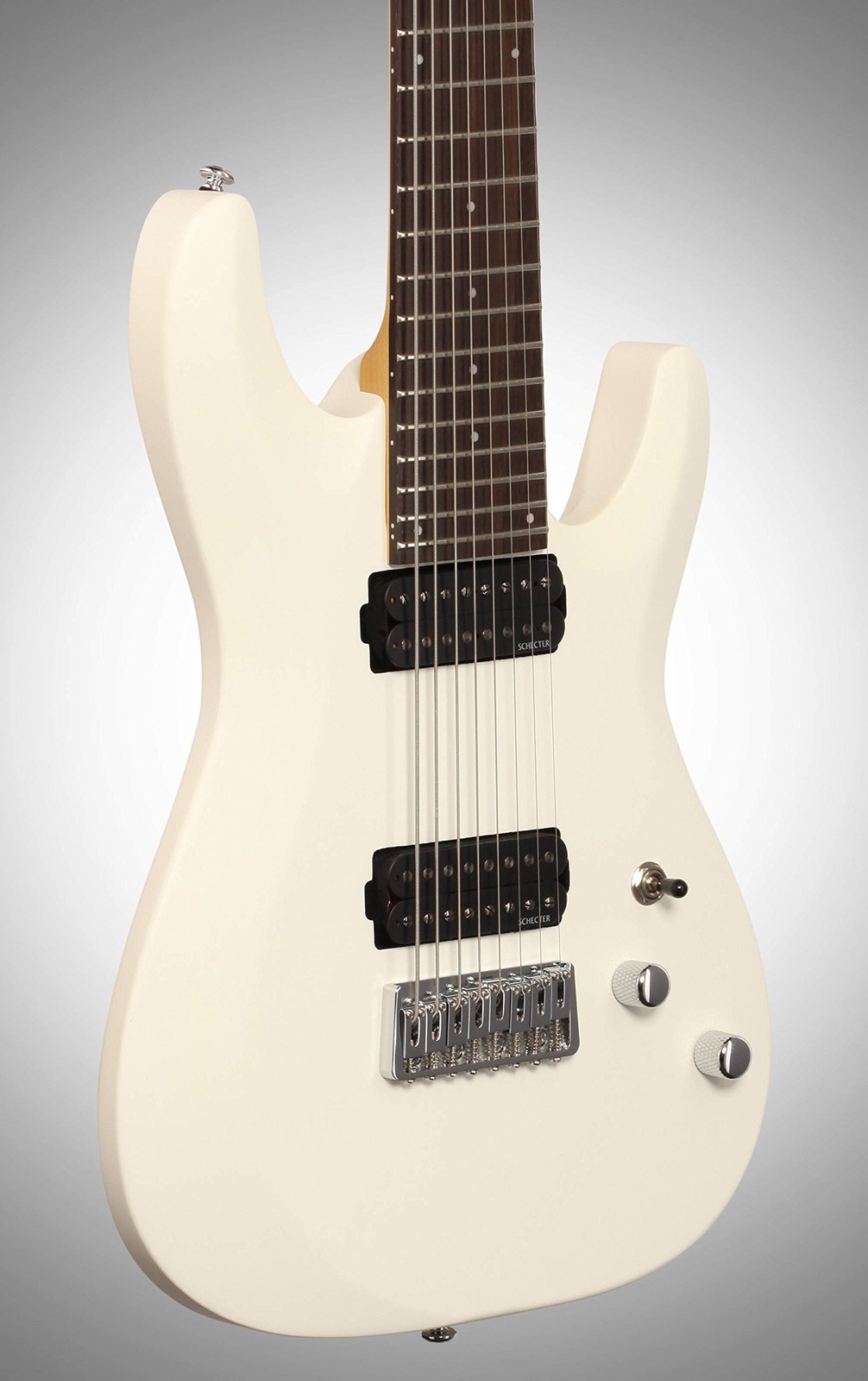Schecter C-8 DELUXE Satin White 8-String Solid-Body 19x44x5 inches, SWHT