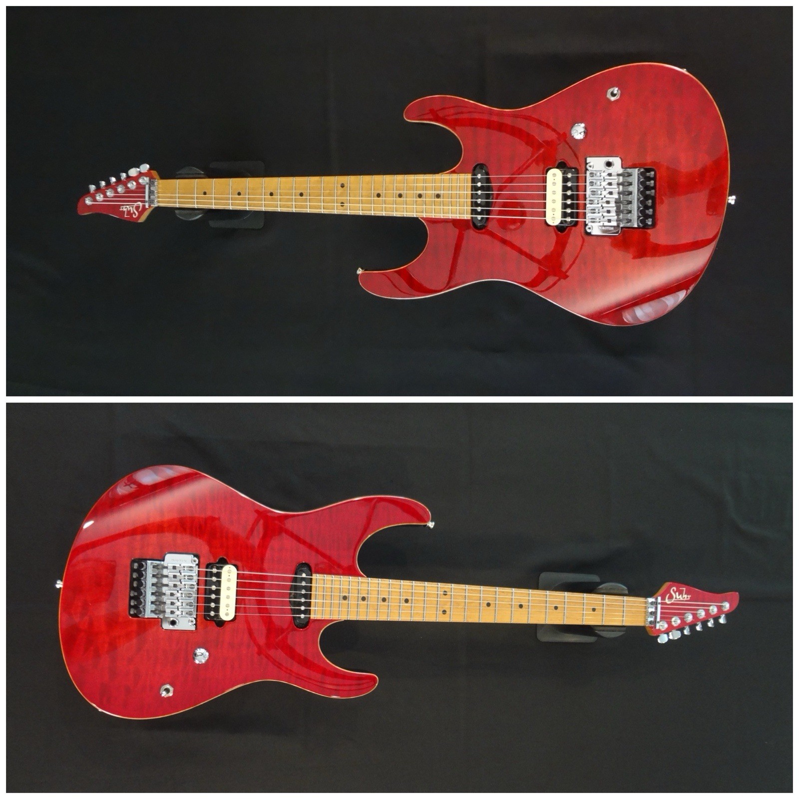 Suhr Modern Trans Red Quilt Maple Top – Roasted Birdseye Neck – Gotoh Floyd Rose