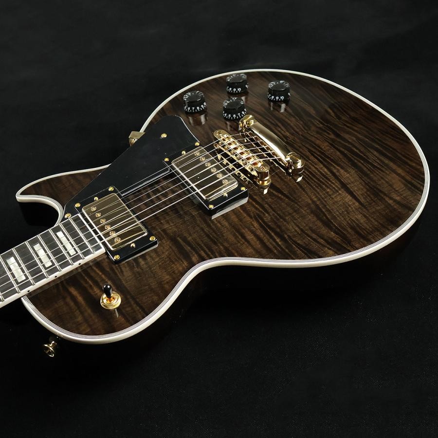 Bacchus DUKE-CTM-FM ST-BLK Black Les Paul type with gig bag electric guitar