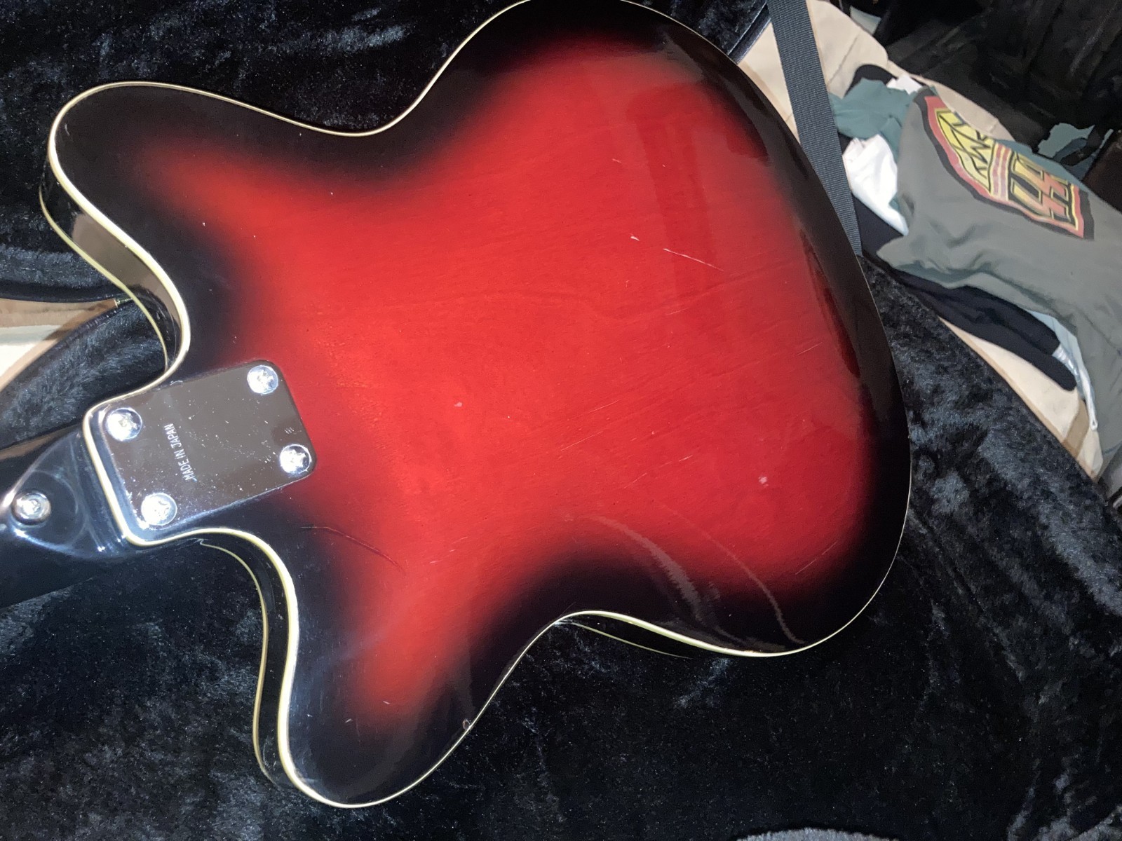 Vintage Red Sunburst Heit Guitar Dual Single Coil Pickups Hollow Body NO CASE
