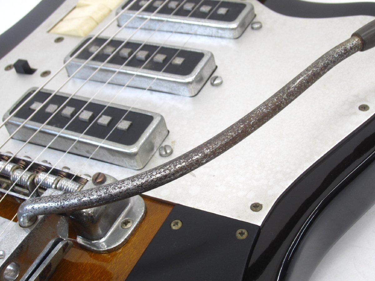 Teisco TG-64 Vintage 1960s 3-Pickup Bizarre Guitar Sunburst Japan Rare