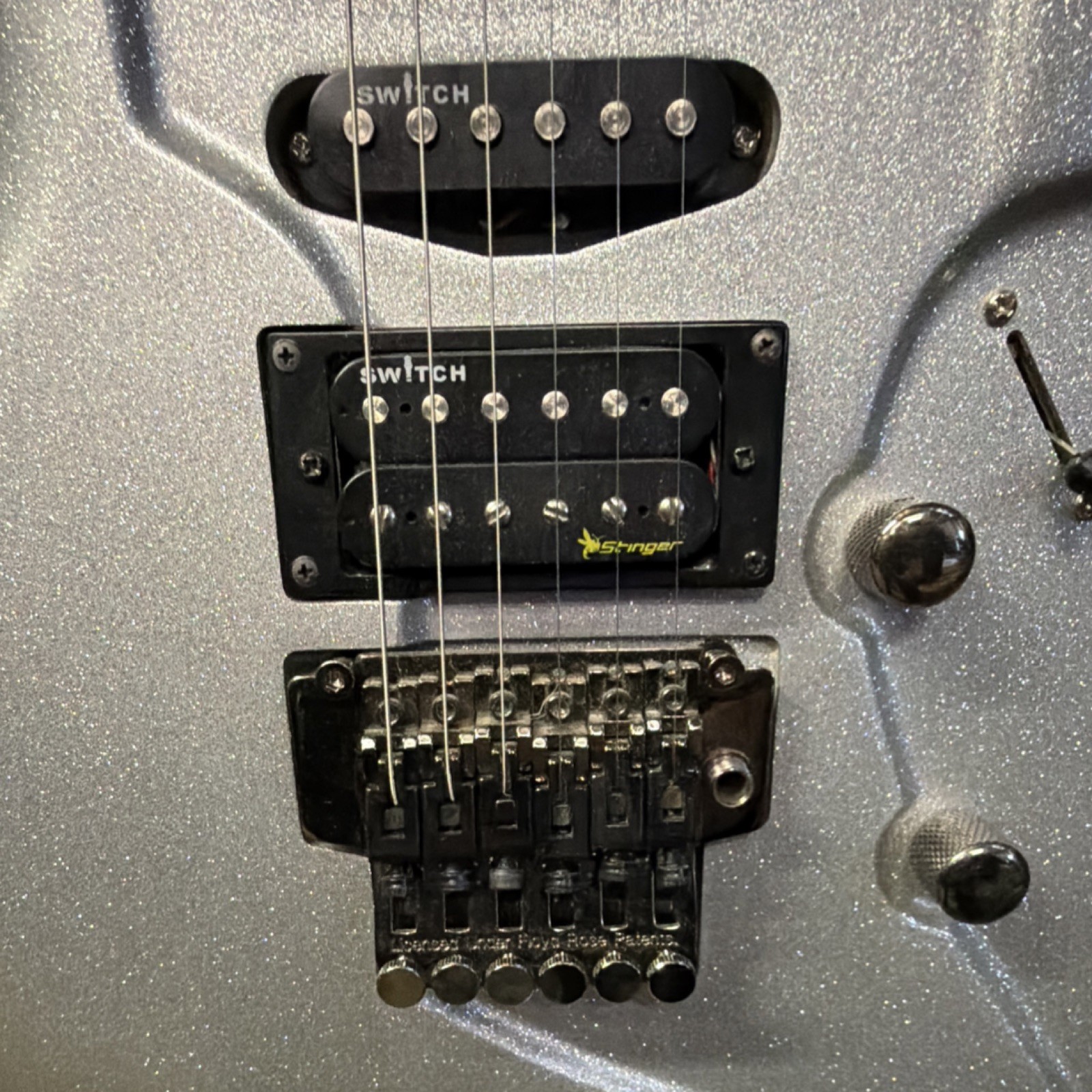 Switch Vibracell Electric Guitar Silver Solid 6 String Right-Handed w/ Case