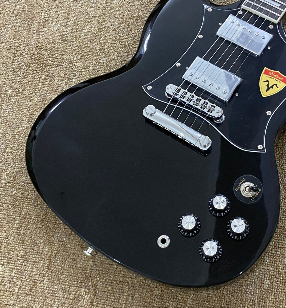 Gorgeous Jet‑Black Electric Guitar Block Fretboard Inlays Mahogany Body🔥