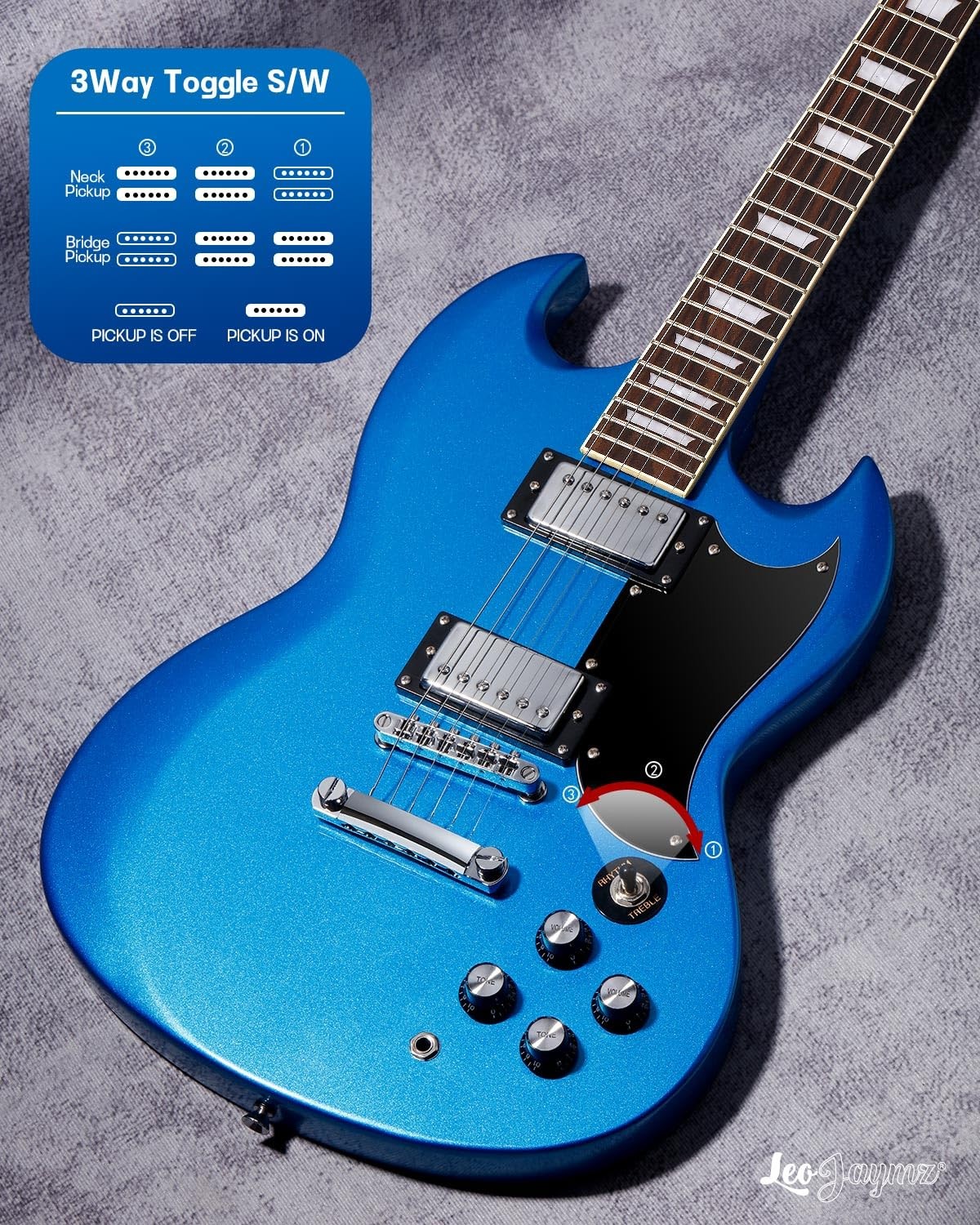 39 Inch Solid Body Electric Guitar – Poplar Wood Body，Maple Neck and Laurel W…