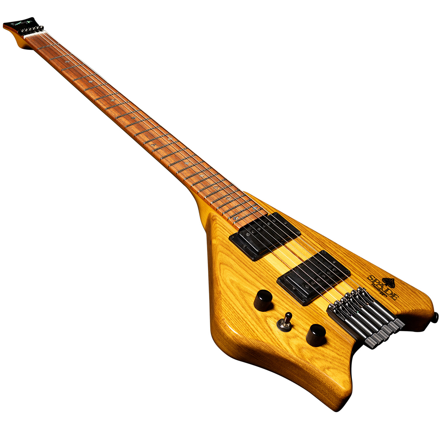 Bootlegger Guitar Spade Left Handed Honey Gloss HH Gen 4 With Stiletto Hard Case