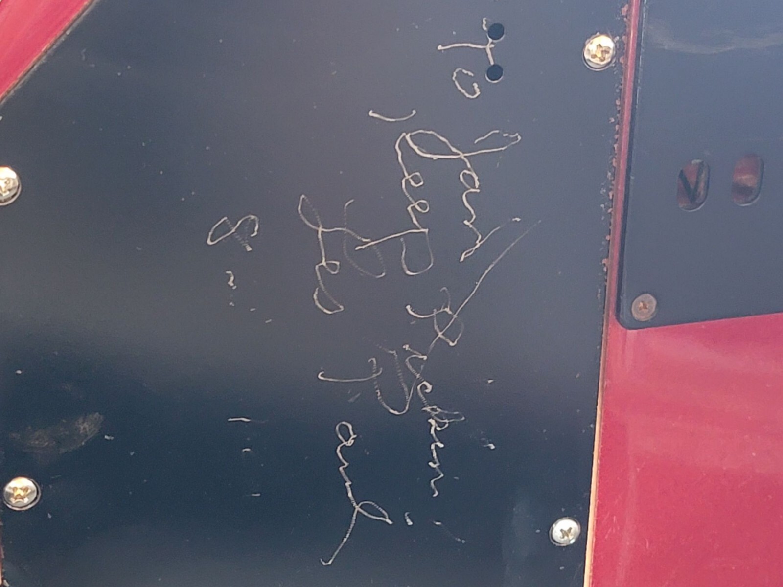 SIGNED Roland G-505 Mid-80s Metallic Red w/ Washburn Wonderbar Tremolo – Etched