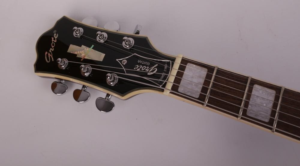 Ebony Black 6-String Electric Jazz Guitar Rosewood Fingerboard Semi Hollow