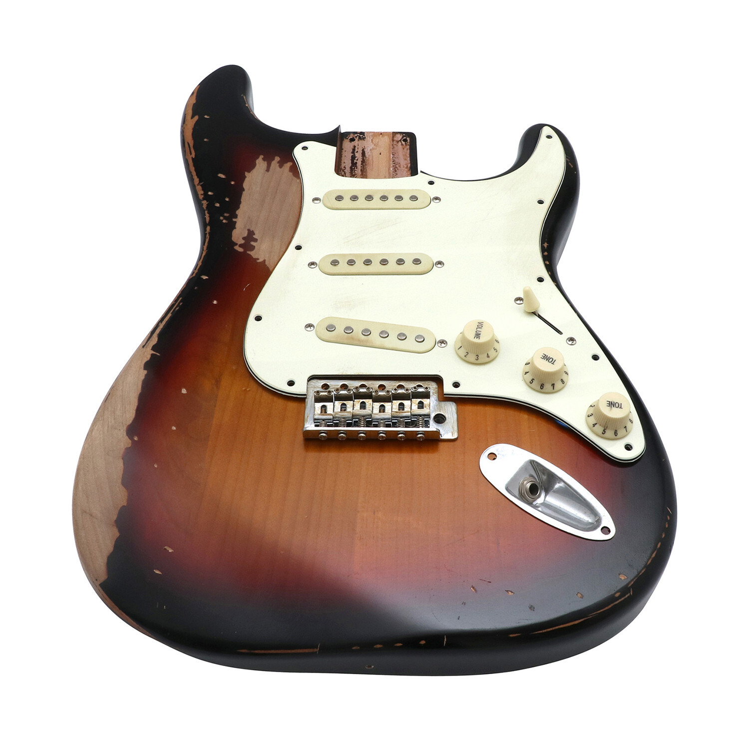 Relic DIY Guitar Kit ST Style Alder Body Rosewood Fingerboard 3 Tone Sunburst
