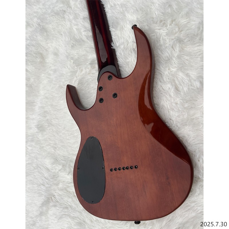 Electric guitar blue burl flame top Sandwiches neck ebony fingerboard dots inlay