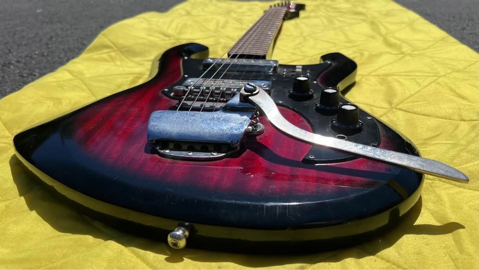 Vintage MIJ Electric Guitar – Kimberly/Teisco/Kawai Style – Red Black Milford CT