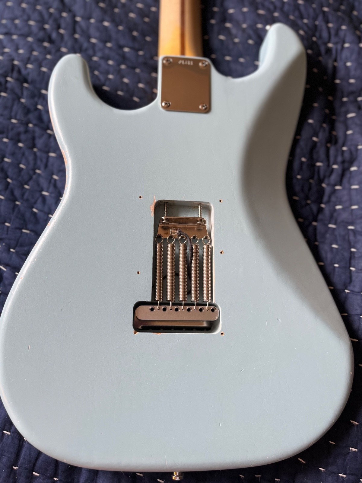 Custom Musikraft Guitar Stratocaster – 2019 Sonic Blue Plek’d