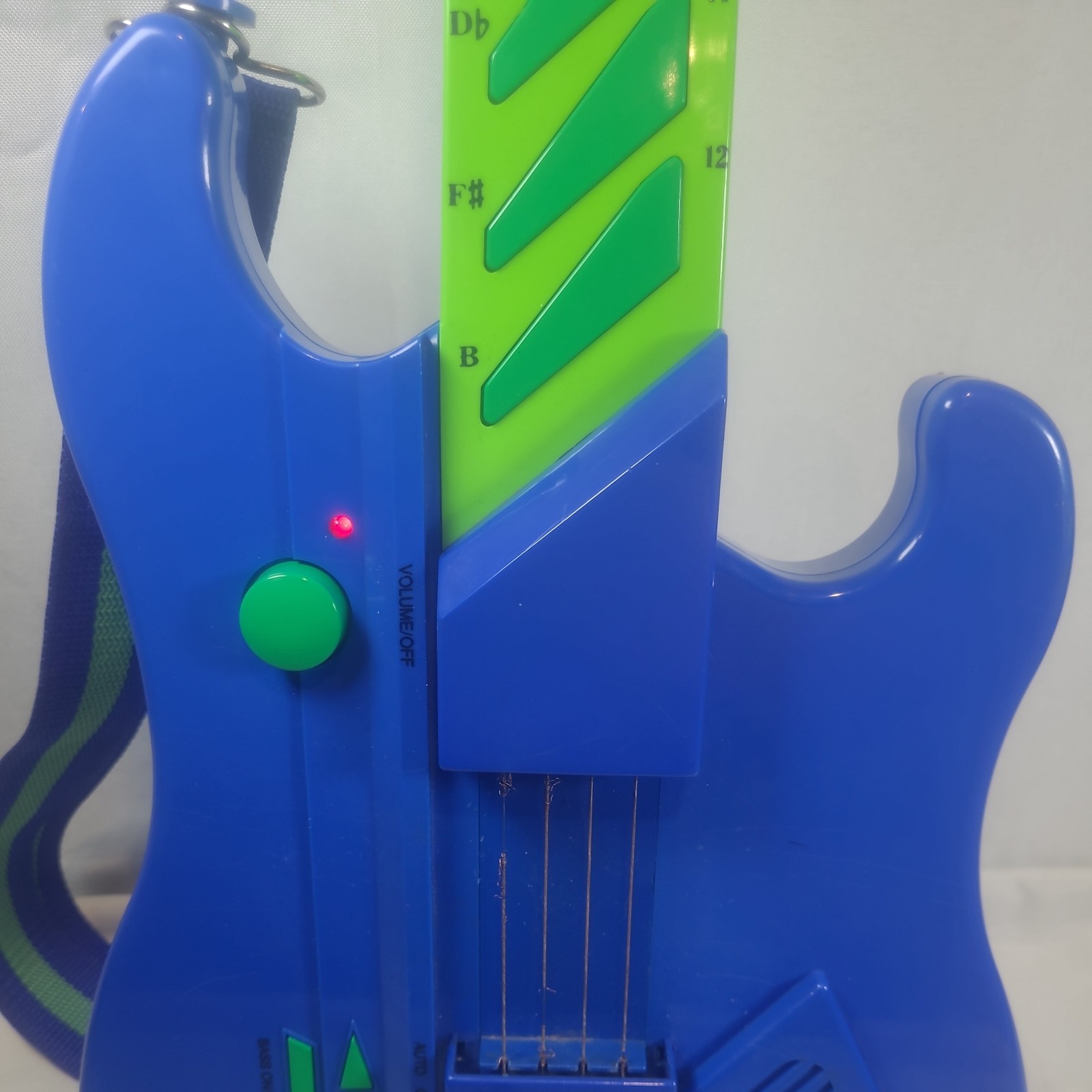 Rockin’ Thunder Remco Electronic Digital Guitar 1989 Blue Green Works Read*