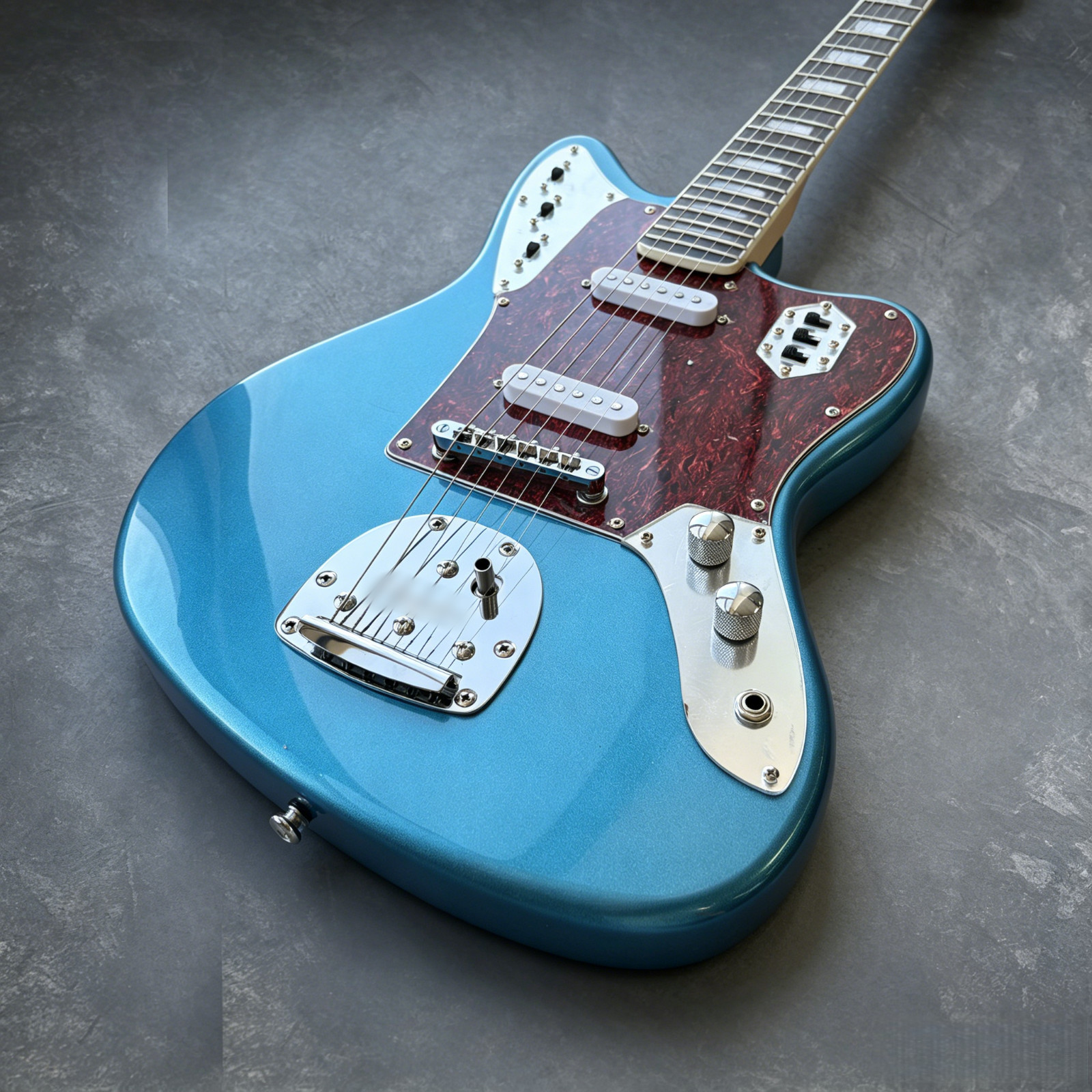 Ship US Jazz Style Metallic Blue Electric Guitar With Alder Body Maple Neck