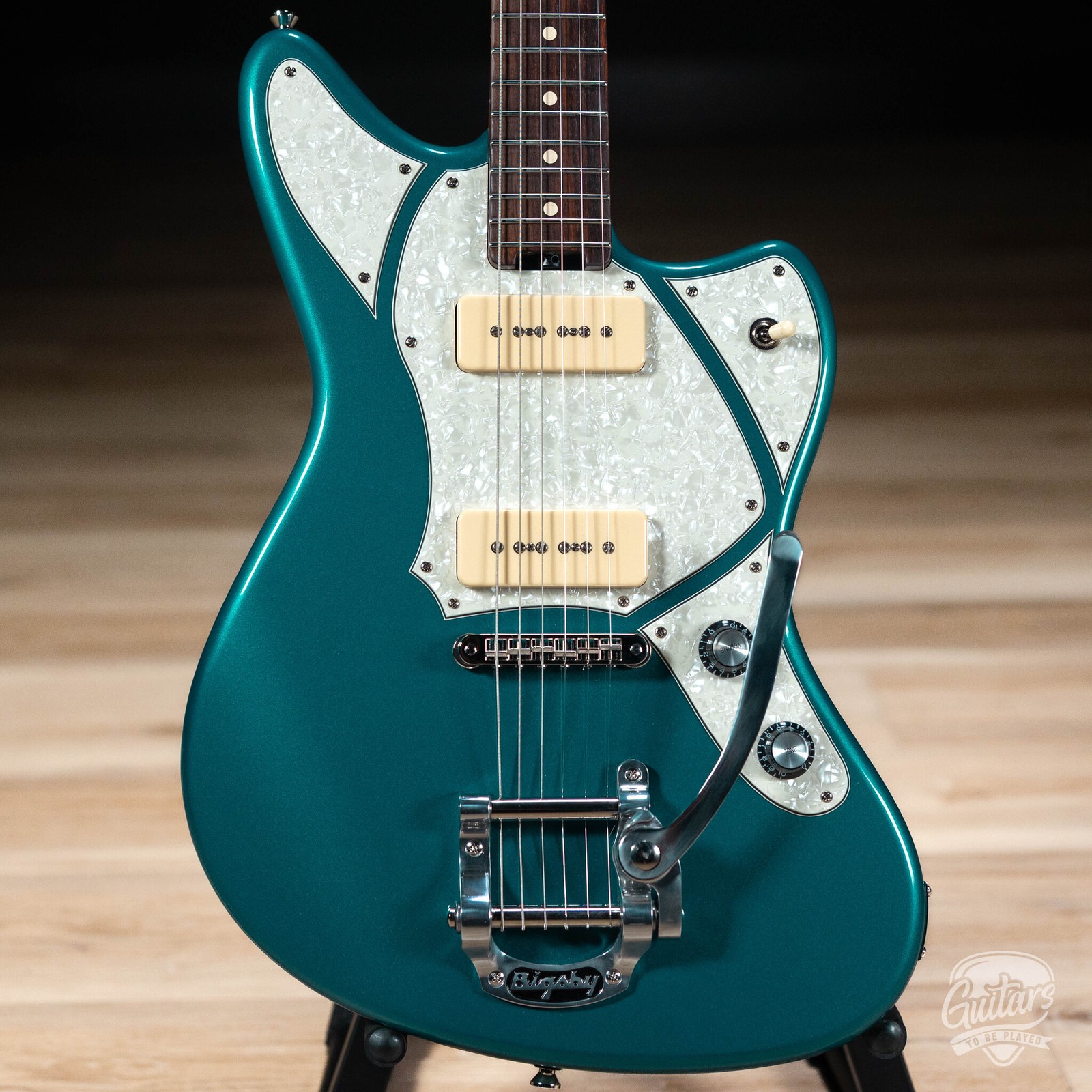 Veritas Riverton Bigsby Guitar w/ PoleCats P-90s & RW Fretboard –Ocean Turquoise