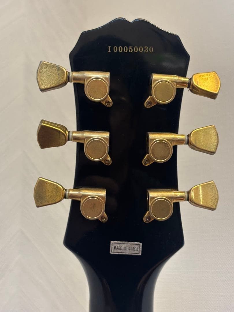 Epiphone Les Paul Custom Electric Guitar Black, Gold Parts, Block Inlay