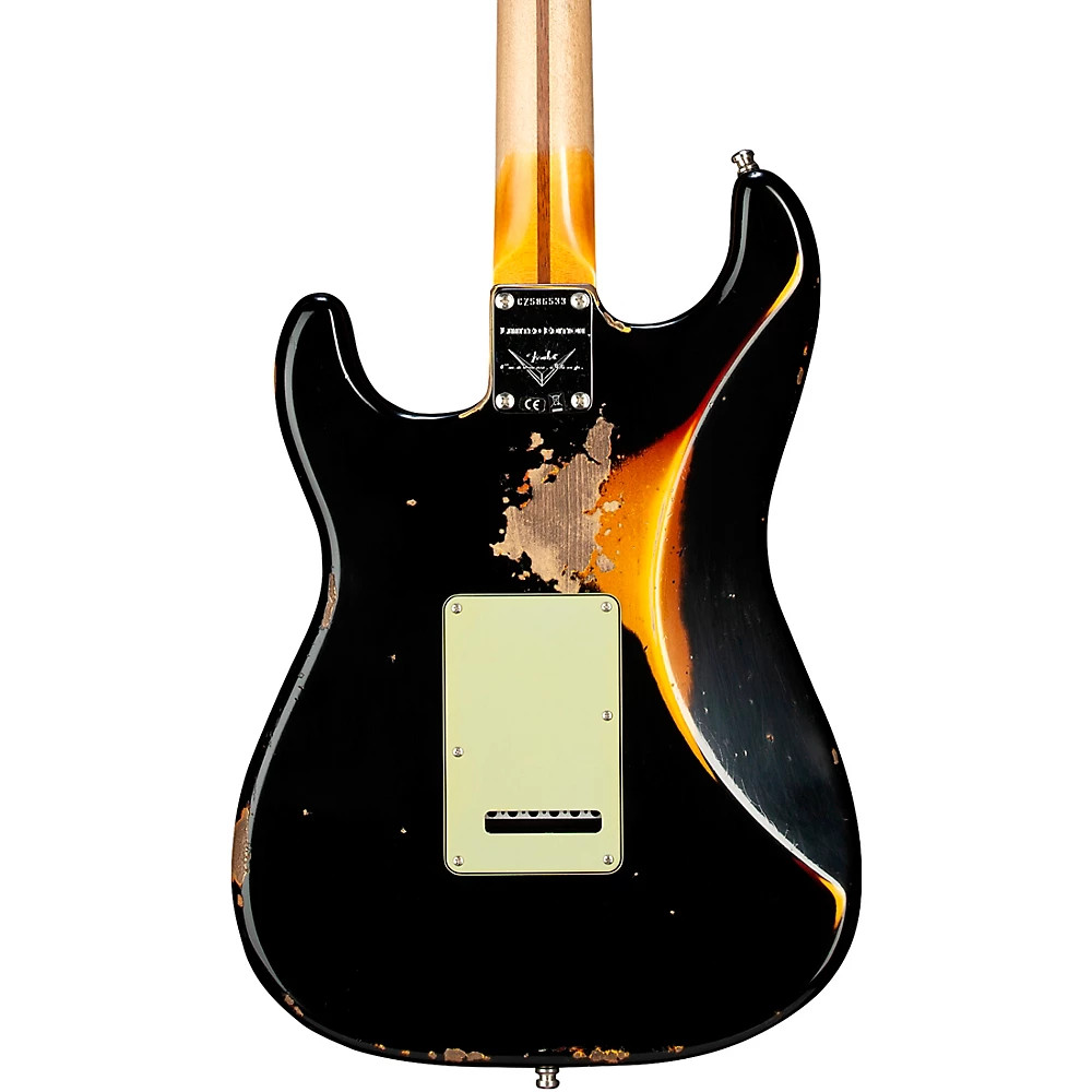 Fender CS LE Custom Deluxe HB S1 Stratocaster Relic w CC HW Guitar Blackburst