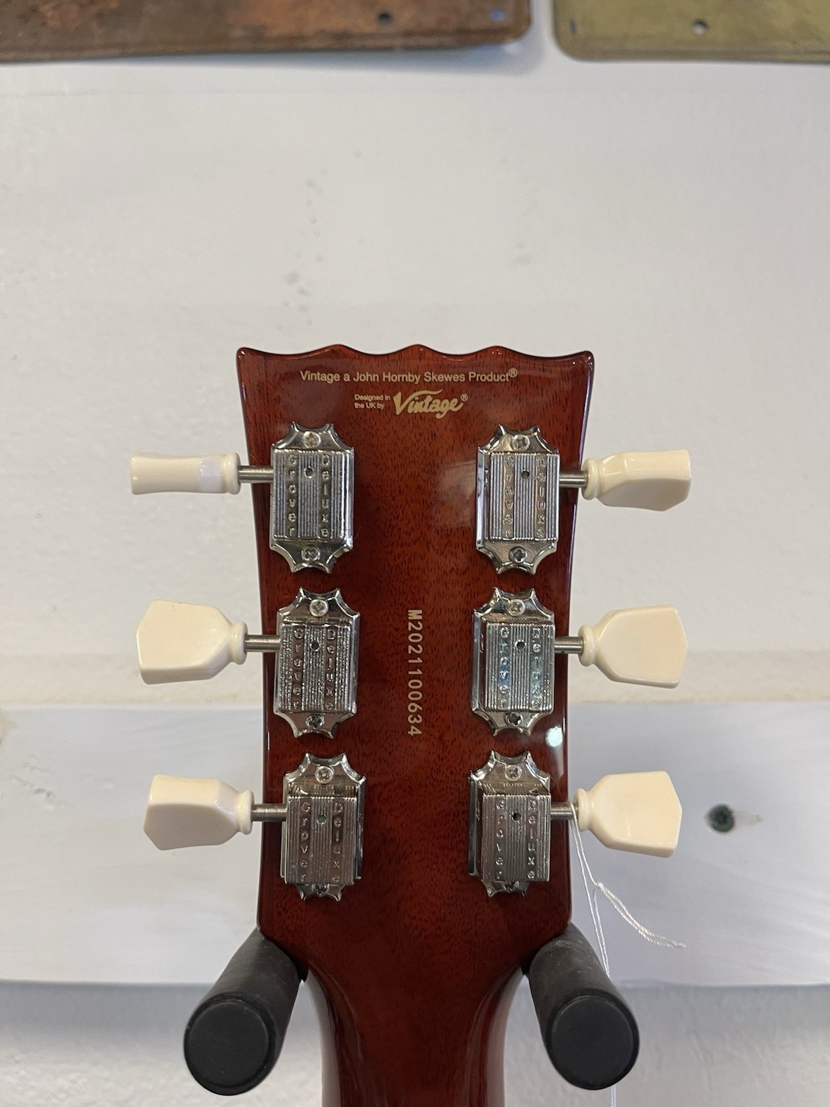 Vintage Reissued Series V100AMB Electric Guitar, Flamed Amber Left Handed