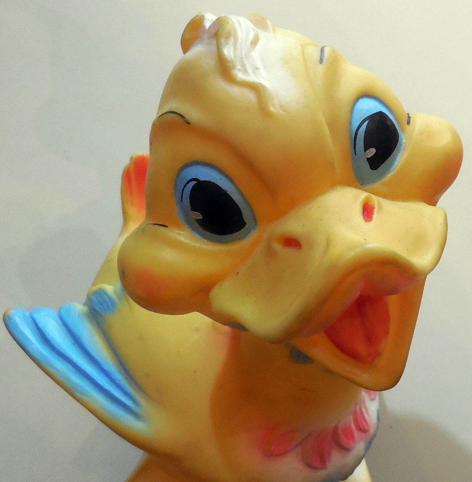 VINTAGE LARGE RUBBER TOY DUCK DUCKLING RUBBERTOYS MADE IN ITALY 1960s
