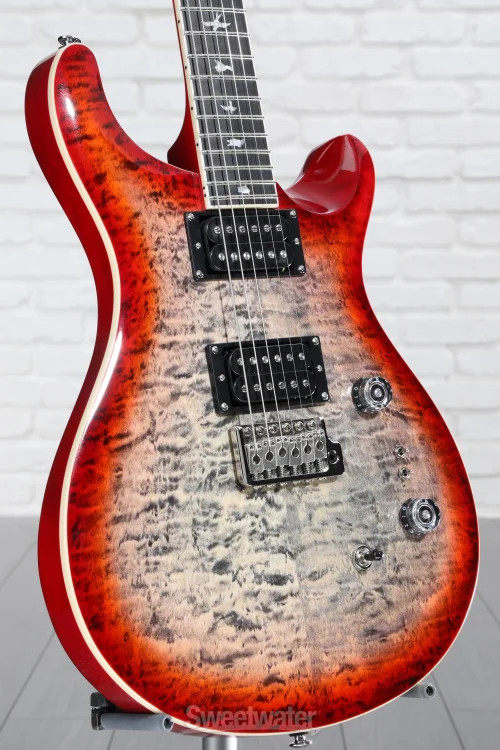PRS SE Custom 24-08 Quilt Top Electric Guitar – Charcoal Cherry Burst
