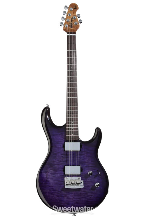Ernie Ball Music Man Luke 4 HH Electric Guitar – Transparent Purple Burst with