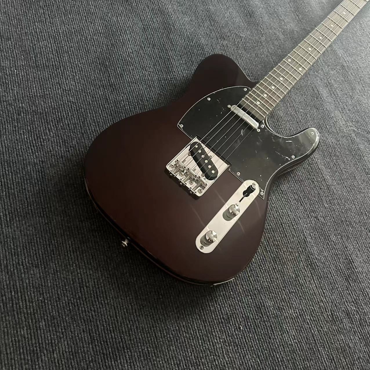 Transparent brown TL electric guitar, basswood body, basswood neck,