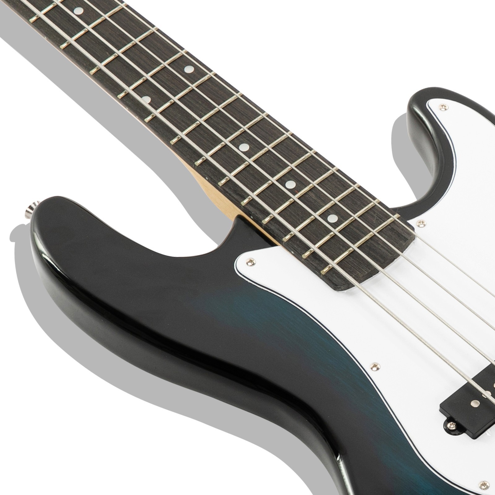 US 45″ Blue Electric Bass Guitar 4-Strings Full Size W/ Bag Strap Pick Cable