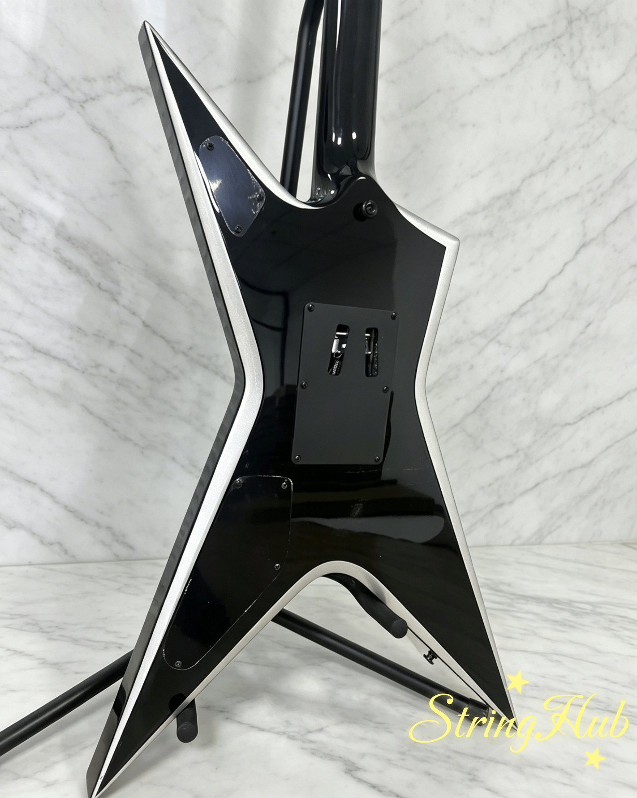 US Washburn Dimebag Darrell Signature Model Electric Guitar Black Silver Bevel