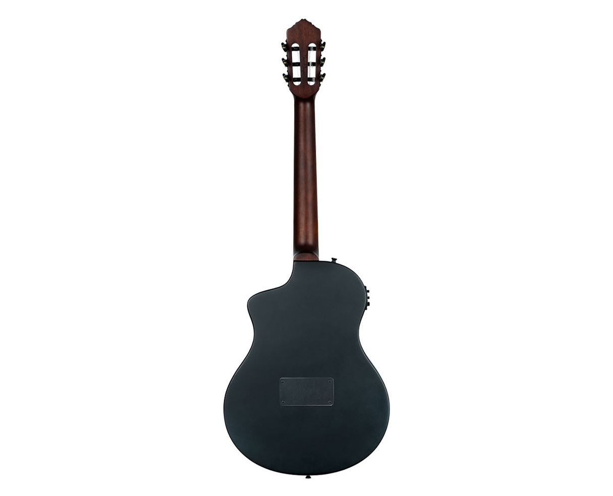 Ortega Guitars RTPSTD-SBK TourPlayer Thinline A/E Nylon – Satin Black – Open Box