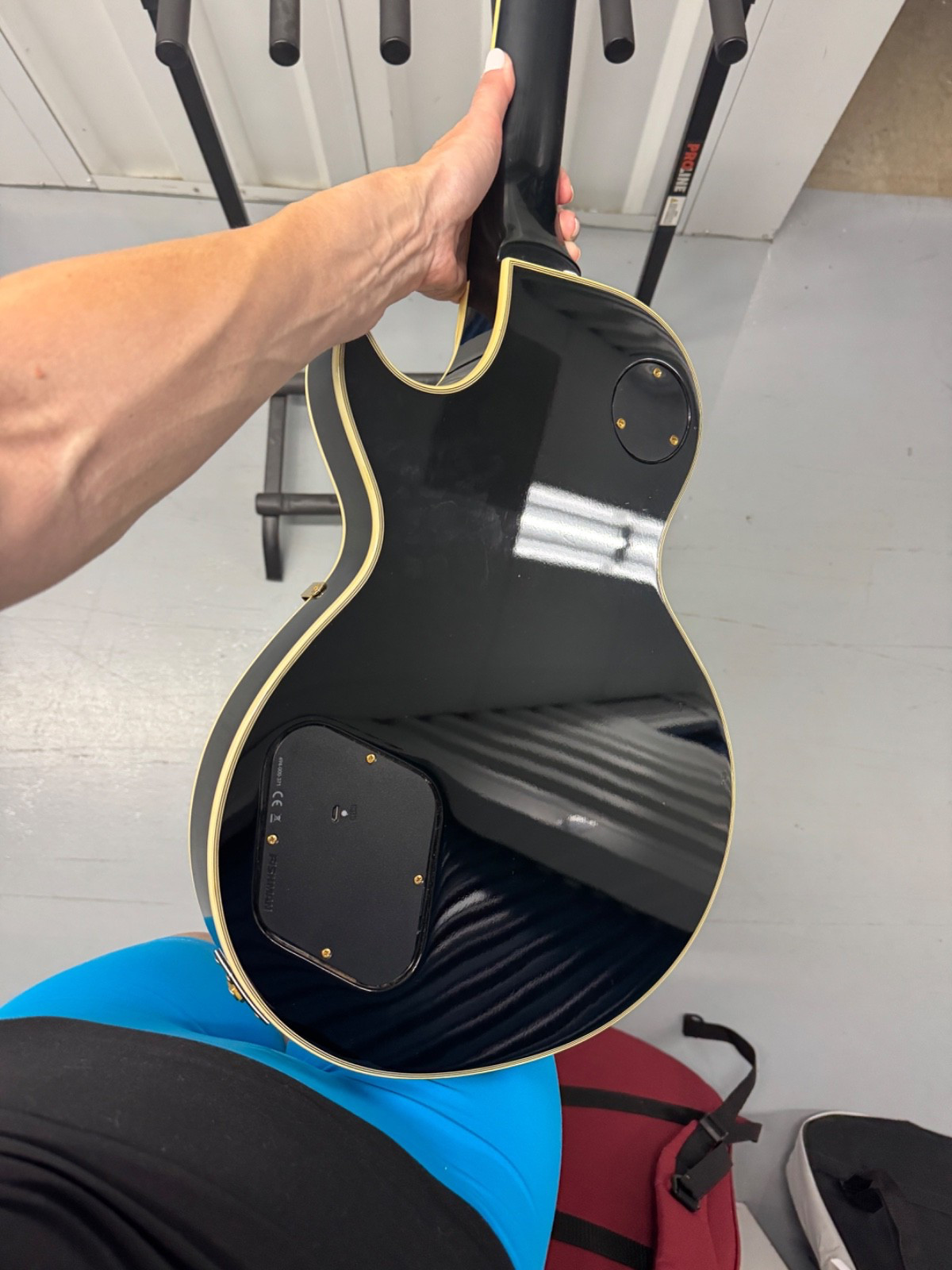 Burny Les Paul Custom-style black single-cut