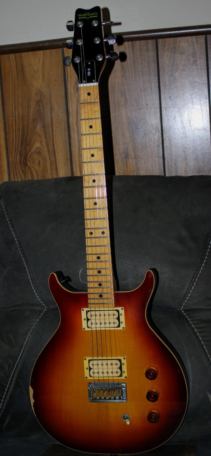 Very RAre 2pc CENTER SEAM! 1982 Washburn SB-8-Pro Setup-All Orig!43yr Old JAPAN!