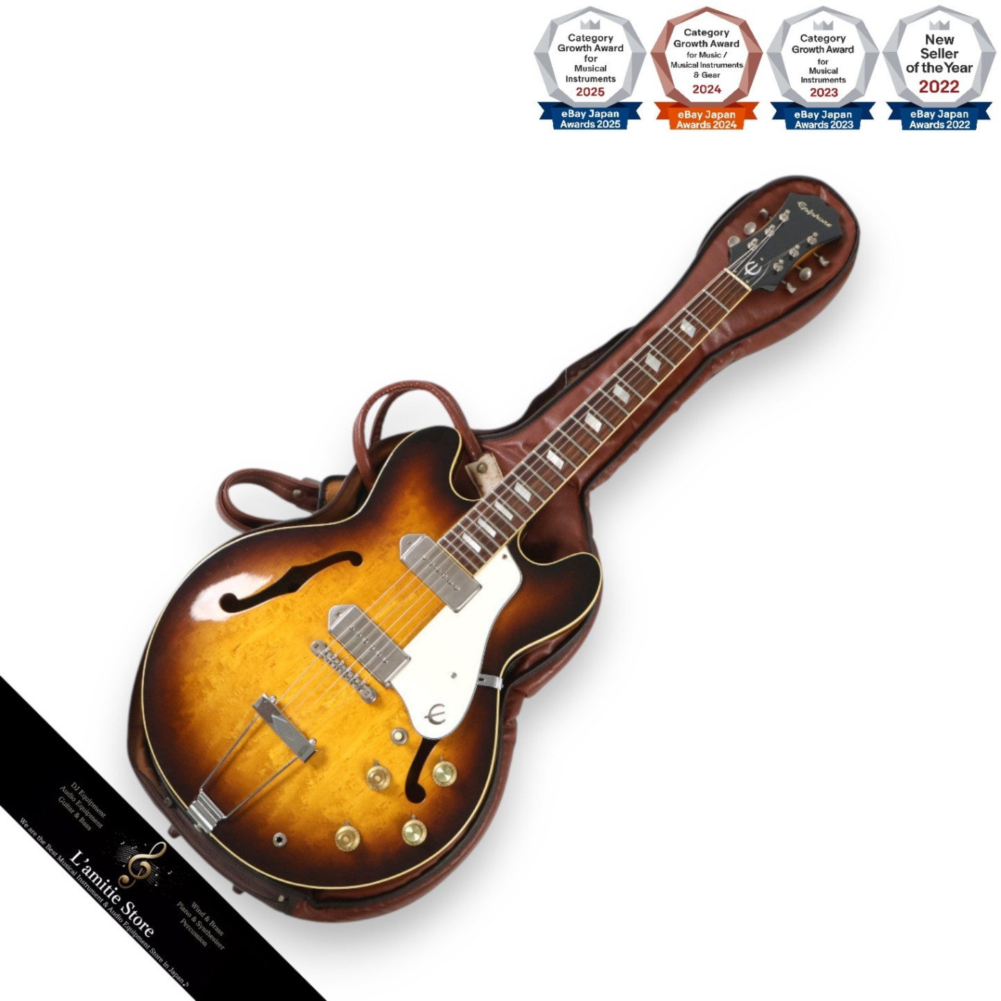 Epiphone Casino Blue Label Sunburst Electric Guitar Japan 1970s
