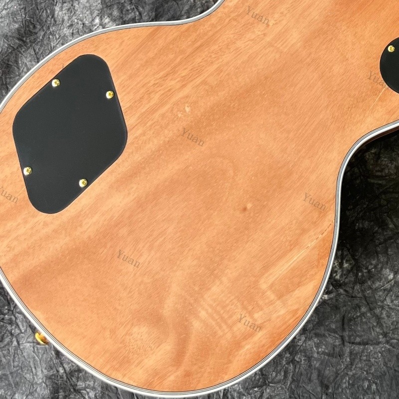 Solid Natural Electric Guitar Fretless and Inlayless Fretboard Gold Hardware