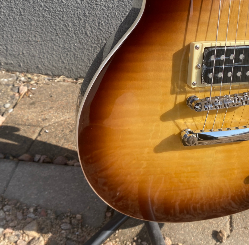 Flamed Maple Top Solid Body Electric Guitar 22 Frets Clearance sale