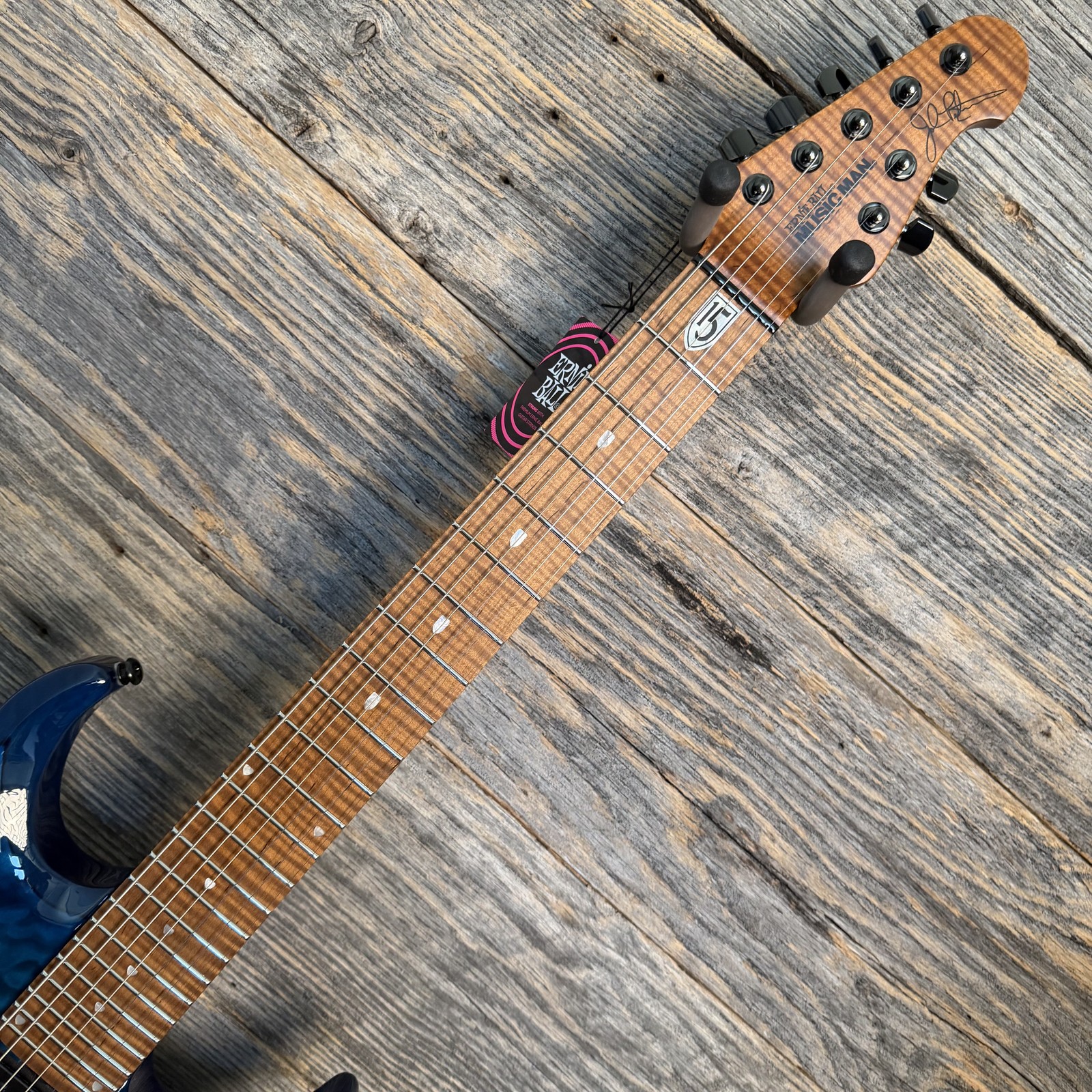 Ernie Ball Music Man JP15 7-String Electric Guitar – Ultramarine Quilt