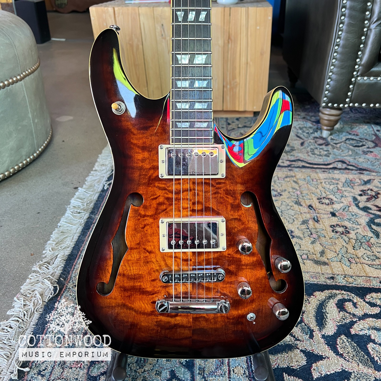 2006 Schecter Diamond Series C-1 E/A Semi-Hollow Hybrid Guitar – Dark Vintage…