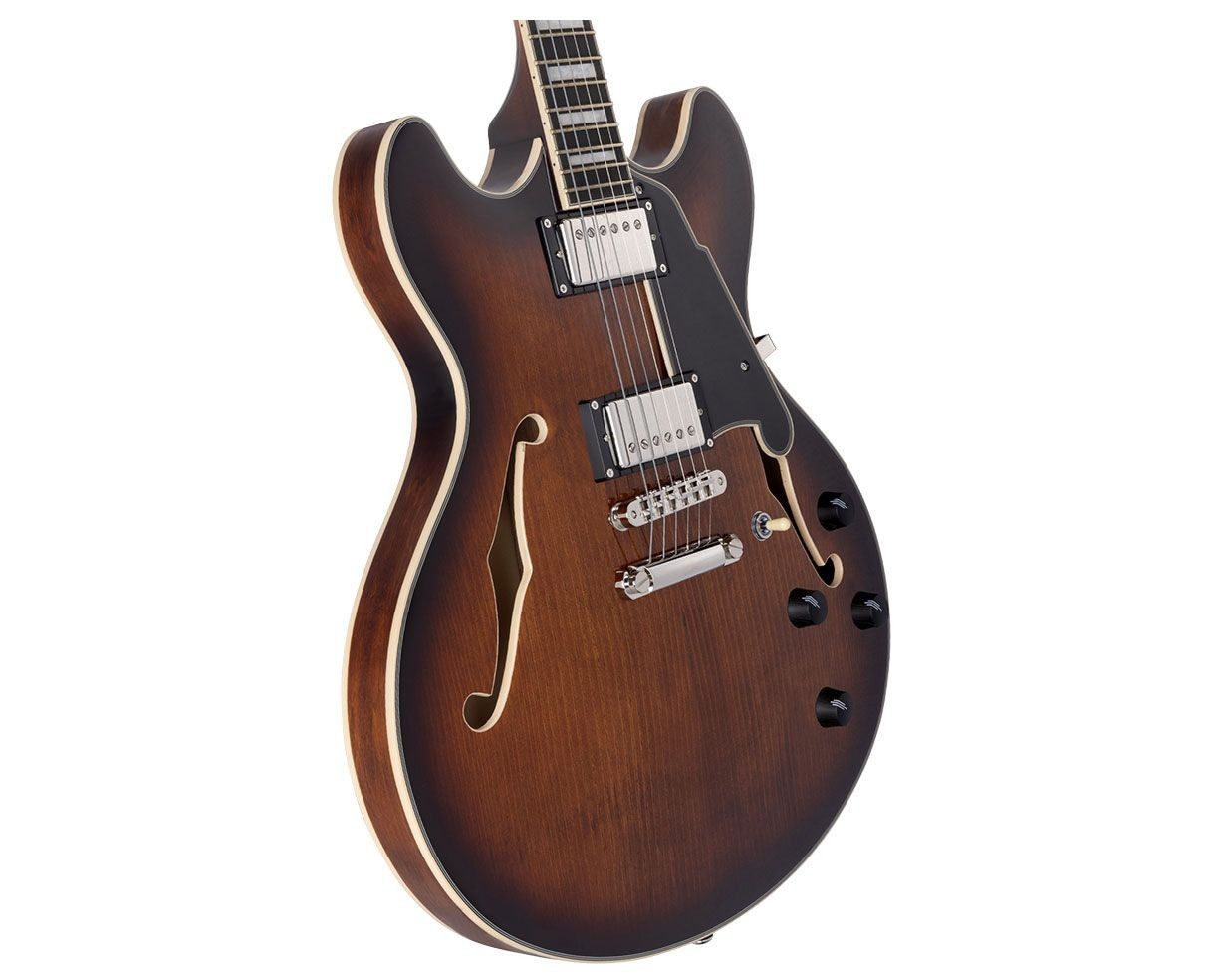 D’Angelico Guitars DAPDCBRBNS Premier DC Electric Guitar, Brown Burst w/ Gig Bag