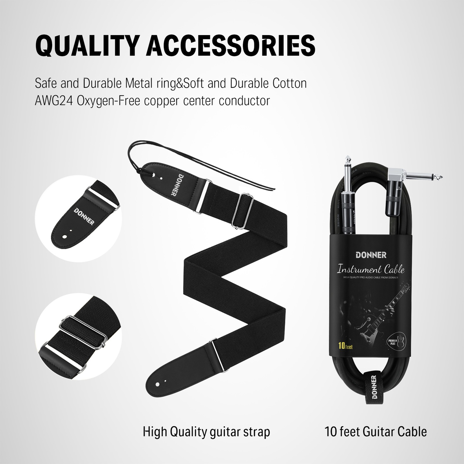Donner DJC-1000 Electric Guitar Tele Jazz Design HH Pickup + Gig Bag Strap Cable