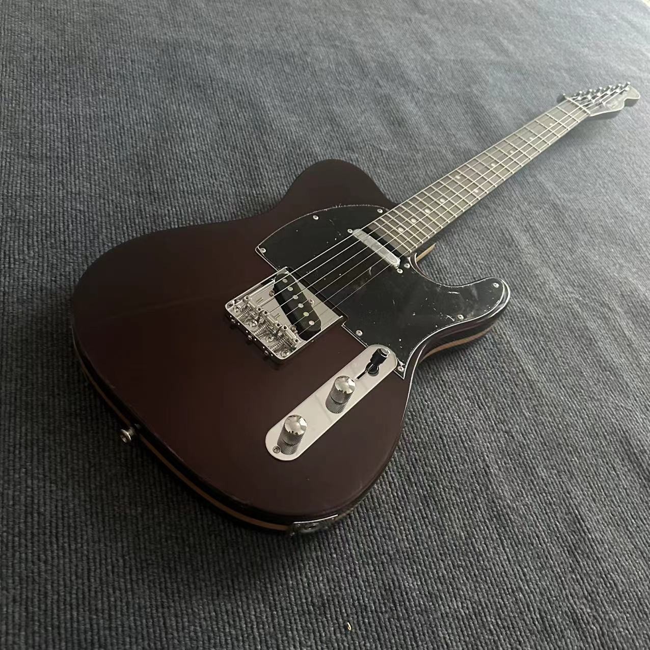Transparent brown TL electric guitar, basswood body, basswood neck,
