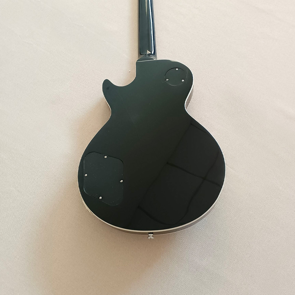 Six 6 String Electric Guitar Mahogany Body Humbucker Pickup in Black Set In Neck