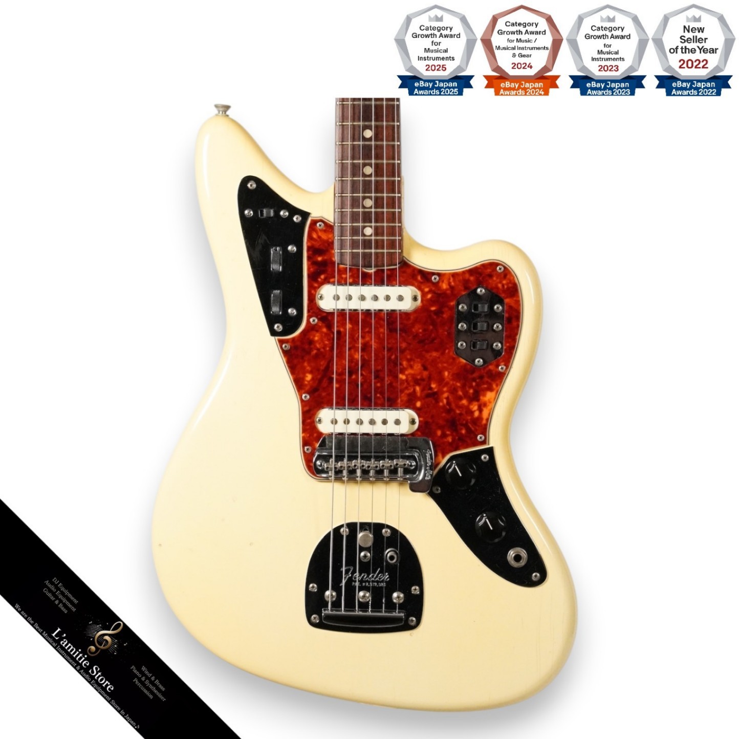 Fender Jaguar 1965 Olympic White Electric Guitar 3.83kg Collectible