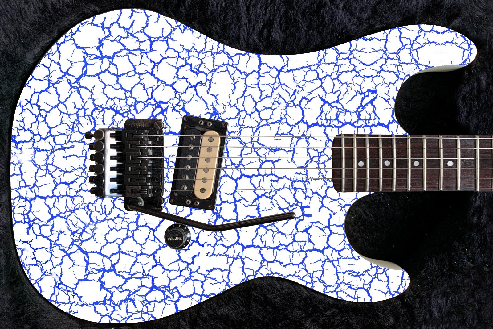 Guitar Wrap Skin Reface Iconic 80’s Burst 6 Volt Crackle La Neige White 1219