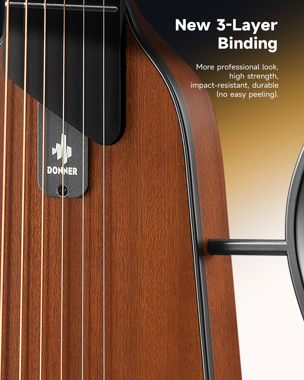 Donner HUSH™ I Travel Acoustic Electric Guitar Portable Headless Silent Pratice