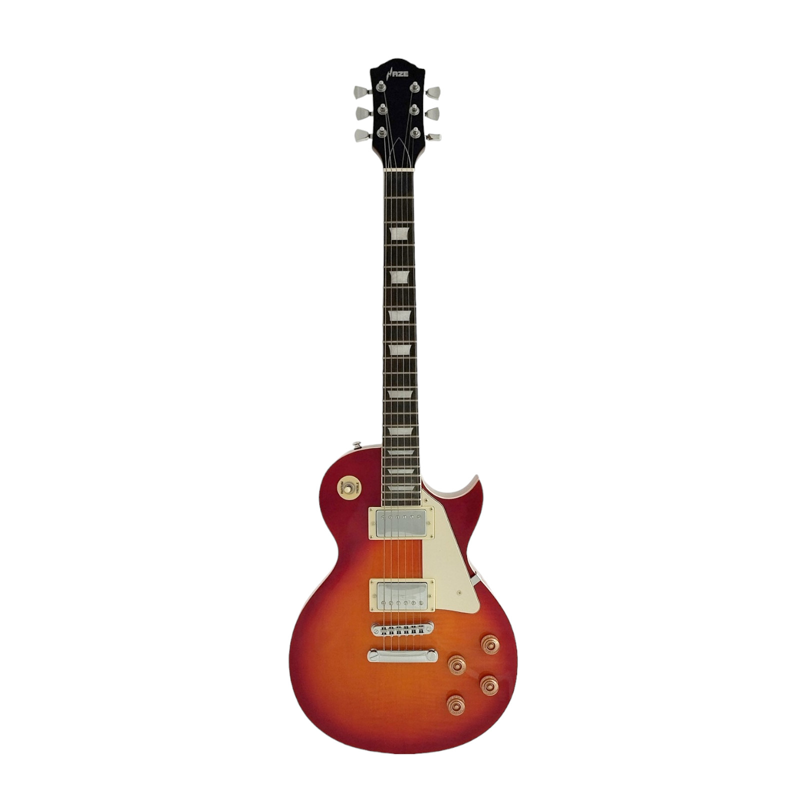 4/4 Haze SEG-277THS Solid Body Electric Guitar,Tiger Cherry + Gig Bag + Strings